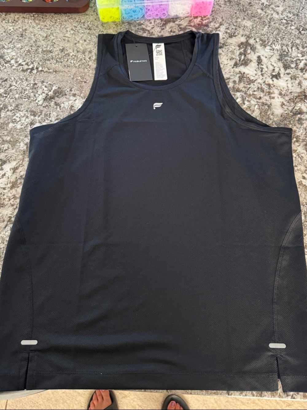Fabletics Men’s Black Athletic O2 Tank Top with TAGS. Size Large